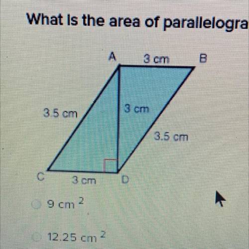 What is the area of parallelogram ABCD