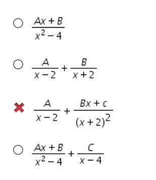 HELP ASAP PLEASE

Which is the correct form of the partial fraction decomposition (x + 9) / ( x^2