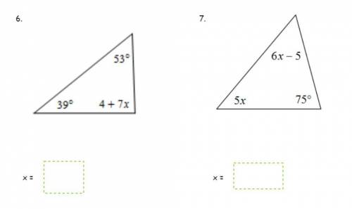Find the value of X of the two problems below