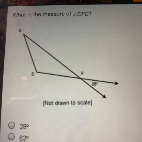 What is the measure of angle DFE?