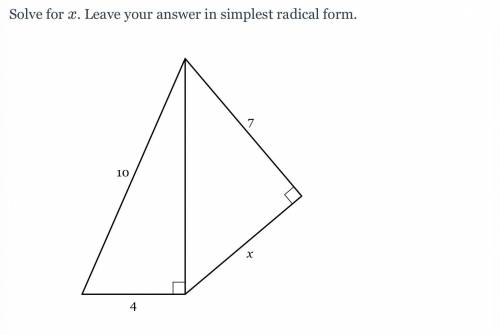 Solve for x. Leave your answer in simplest radical form.

*sooo I got 14/5..... I don’t think that