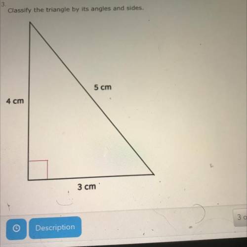 Classify the triangle by its angles and sides.

A acute scalene
B obtuse isosceles 
C right scalen