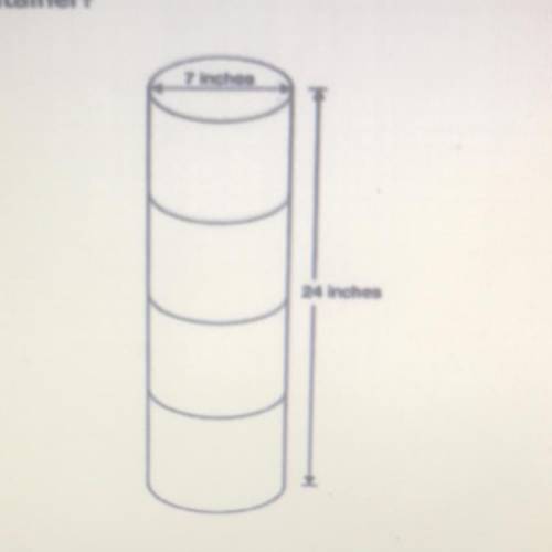 6. Four identical cylindrical containers are stacked

to form a larger cylinder, as shown below.
W