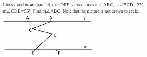 Lines l and m are parallel