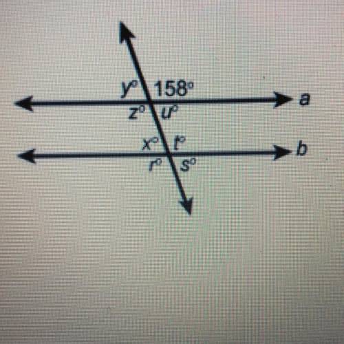 Lines a and b are parallel.

What is the measure of angle s?
Enter your answer in the box
S=