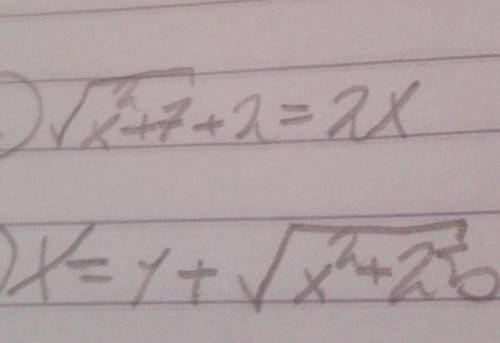 Me pueden ayudar con estos ejercicios de ecuaciones irracionales por favor ​