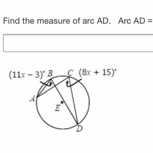 Find the measure of arc AD.