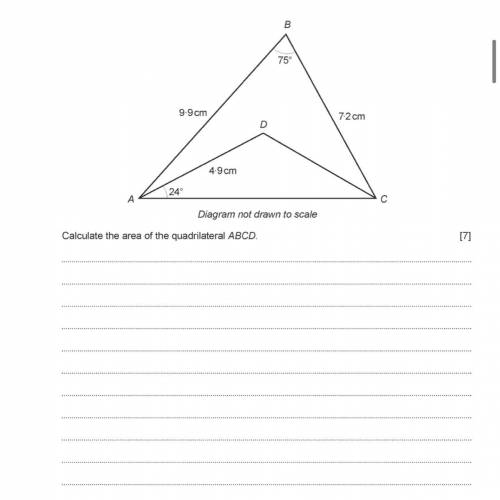 Calculate the area of the quadrilateral ABCD