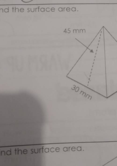 3. Find the surface area. 4 111 45 mm 30 mm 30 mm​