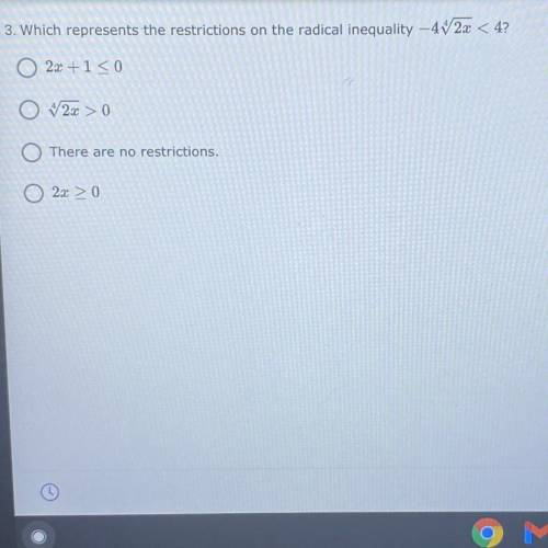 Which represents the restrictions on the radical inequality (multiple choice)