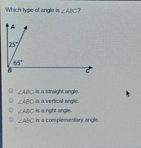 What type of angle is ABC help​