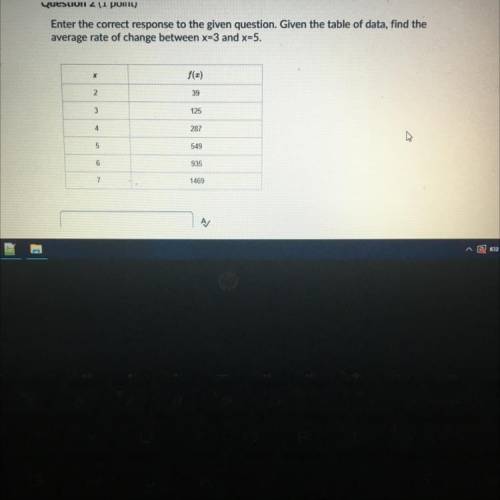 Help me find the average rate of change! 
Thank you in advance