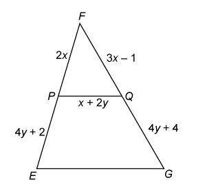 Given EP = FP and GQ = FQ, what is the perimeter of ΔEFG?