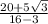 \frac{20+5\sqrt{3} }{16-3}