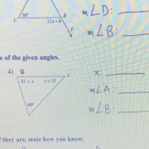 Find the measure of the given angle show work.