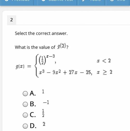 What is the value of g(2)?