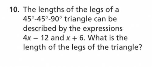 What is the length of the legs of the triangle?