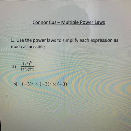 Simplify using power laws in picture