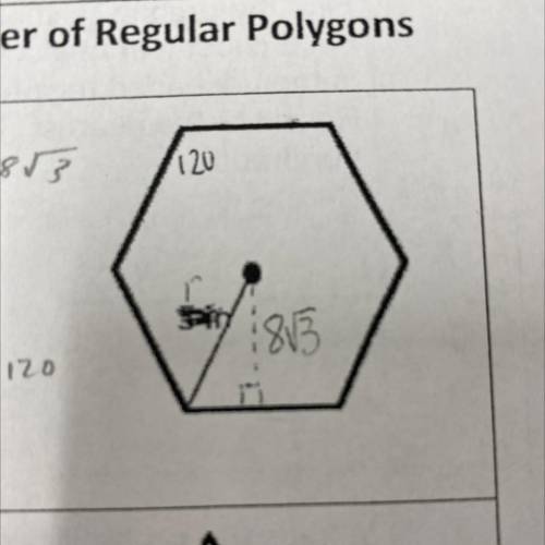 Area & radius and P of a regular polygon
