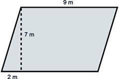 The area of the parallelogram below is ____ square meters.