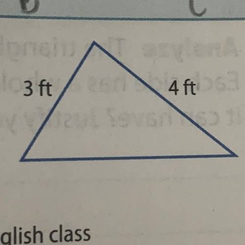 The triangle at the right has two of the three sides labeled. What are the possible whole number le
