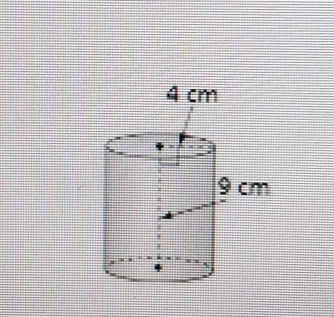 What is the approximate volume of the cylinder? Use 3.14 for it.​