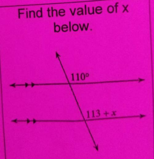 Find the value of x below​