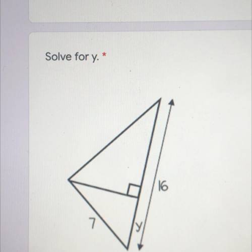 Solve for Y- easy geometry question
(Open picture)