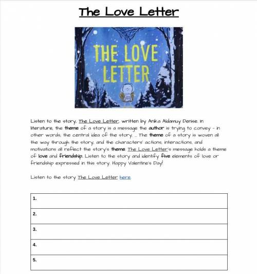 What are the Themes for the book The Love Letter
