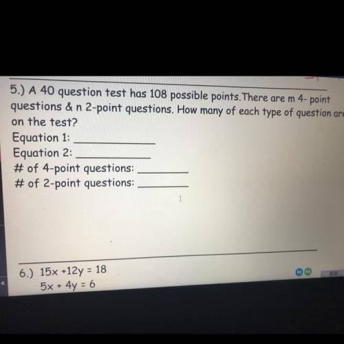 Can someone answer this question it uses the elimination method ASAP just number 5