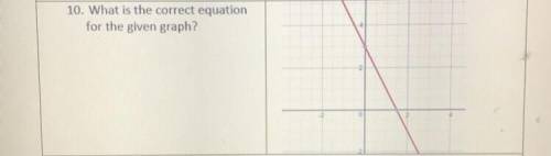 10. What is the correct equation
for the given graph?