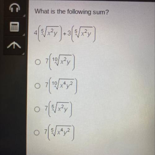 What is the following sum? 4(5/x2y)+3(5/x2y) HELP