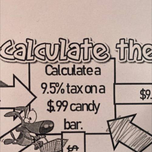 Calculate a 9.5% tax on a $.99 candy bar