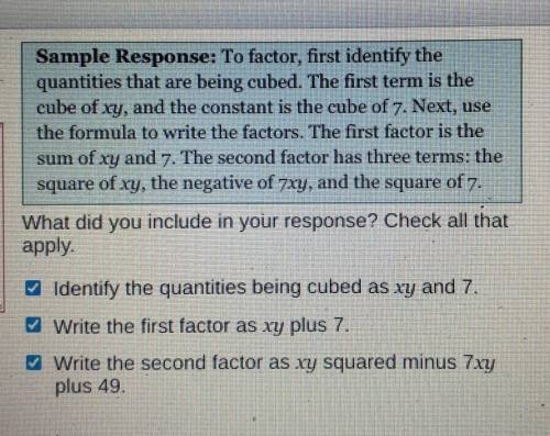 How would the sum of cubes formula be used to factor rºyº+ 3432 Explain the process. Do not write t