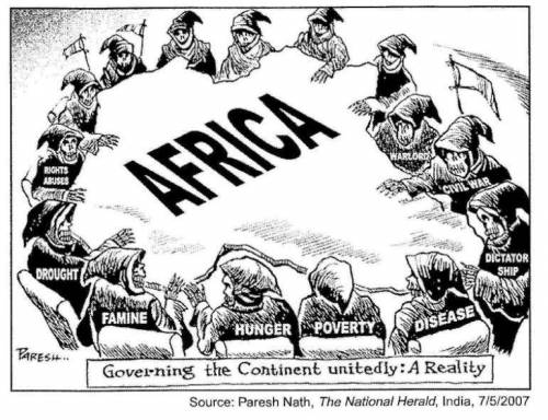 Which statement best evaluates the purpose of the illustration?

a.Africa has suffered from the le
