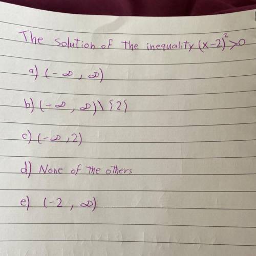 Multiple choice solution of the inequality