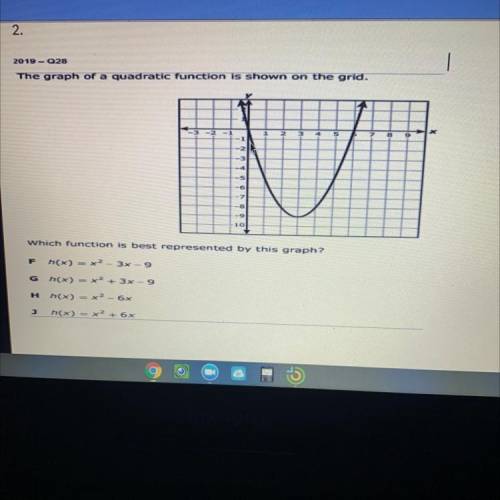 The graph of a quadratic function is shown on the grid.

11
-2
2
5
9
8
1
-4
-6
-
-9
10
which funct