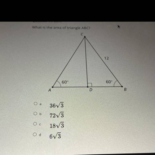 What is the area of triangle ABC?? i need this asap