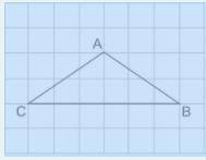 Which statement best describes the area of Triangle ABC shown below?

A triangle ABC is shown on a