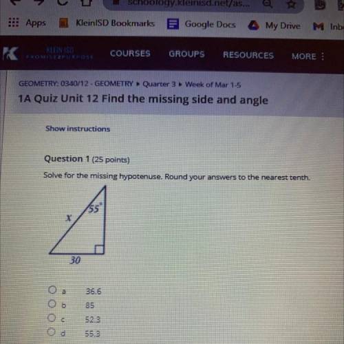 Solve for the missing hypotenuse. Round your answers to the nearest tenth.
Help me ASAP!!!