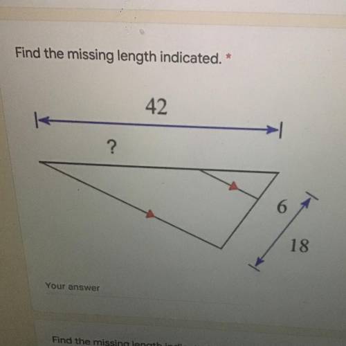 Need help please! Find the missing length indicated. *