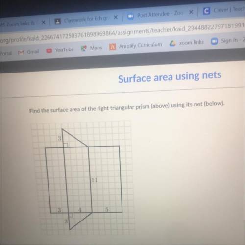 Surface

ea using
Find the surface area of the right triangular prism (above) using its net (below