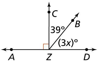 Find the value of x in the figure shown.