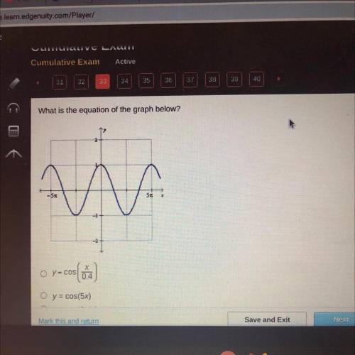 15 points
What is the equation of the graph below?