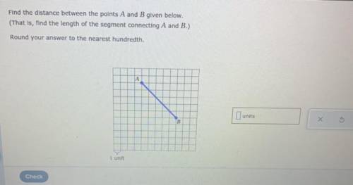 Find the distance between points A and B, round the answer to the nearest hundredth