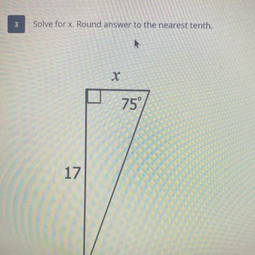 3
Solve for x. Round answer to the nearest tenth.
X
759
17