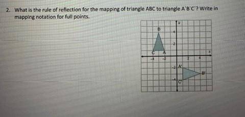 HELP WITH SOME GEOMETRY

What is the rule of reflection for the mapping of triangle ABC to triangl