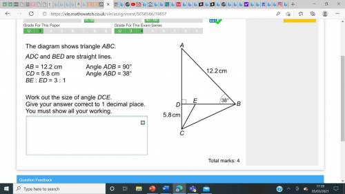 The diagram shows right angle ABC...