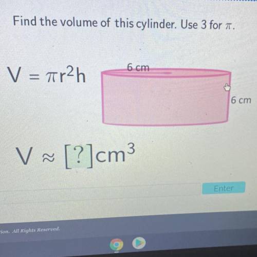 ! Please Help! 
Find the volume of this cylinder