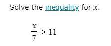 Solve the inequality for x